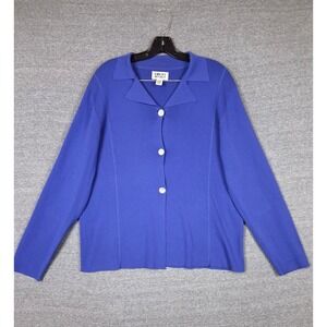Chicos Womens Jacket M Purple Knit Rayon Cardigan Academia Office Mature Office